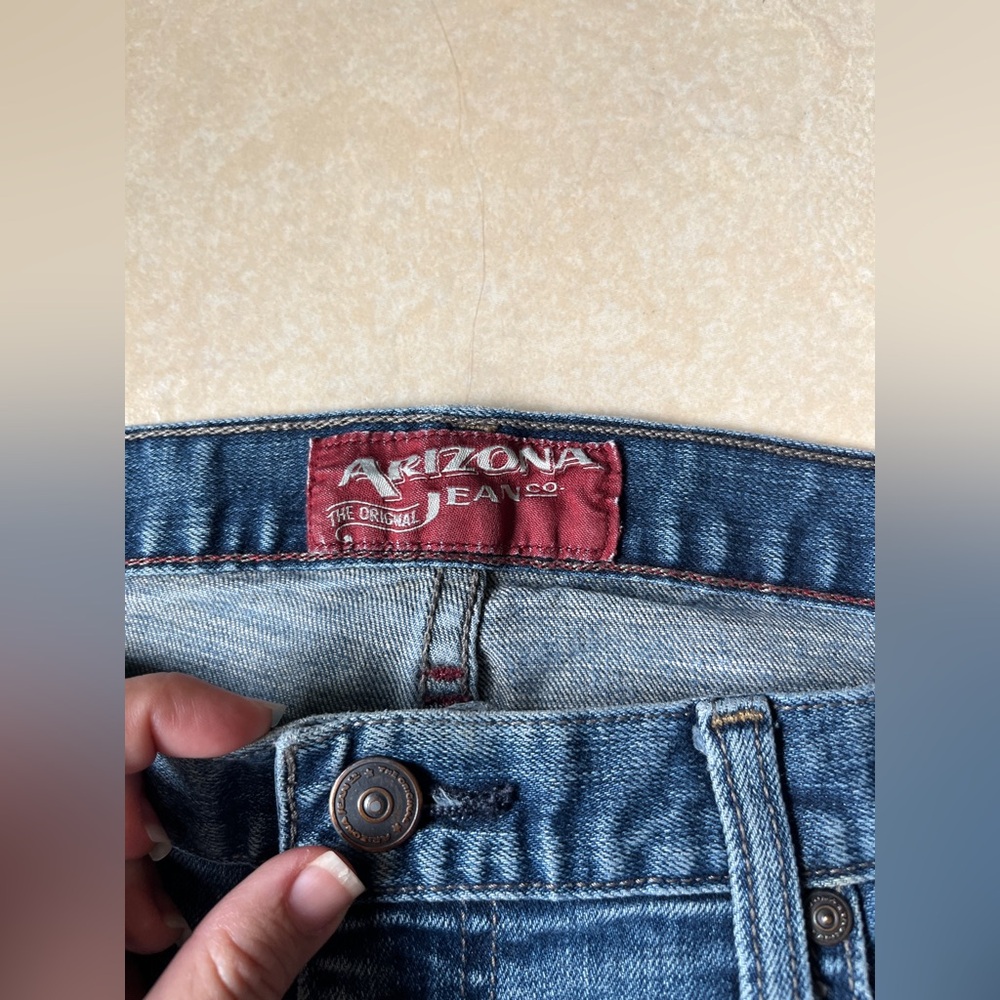 Vintage Arizona Men’s Jeans Bootcut Flare Denim Size 34x30 Mid Wash - Picture 4 of 15